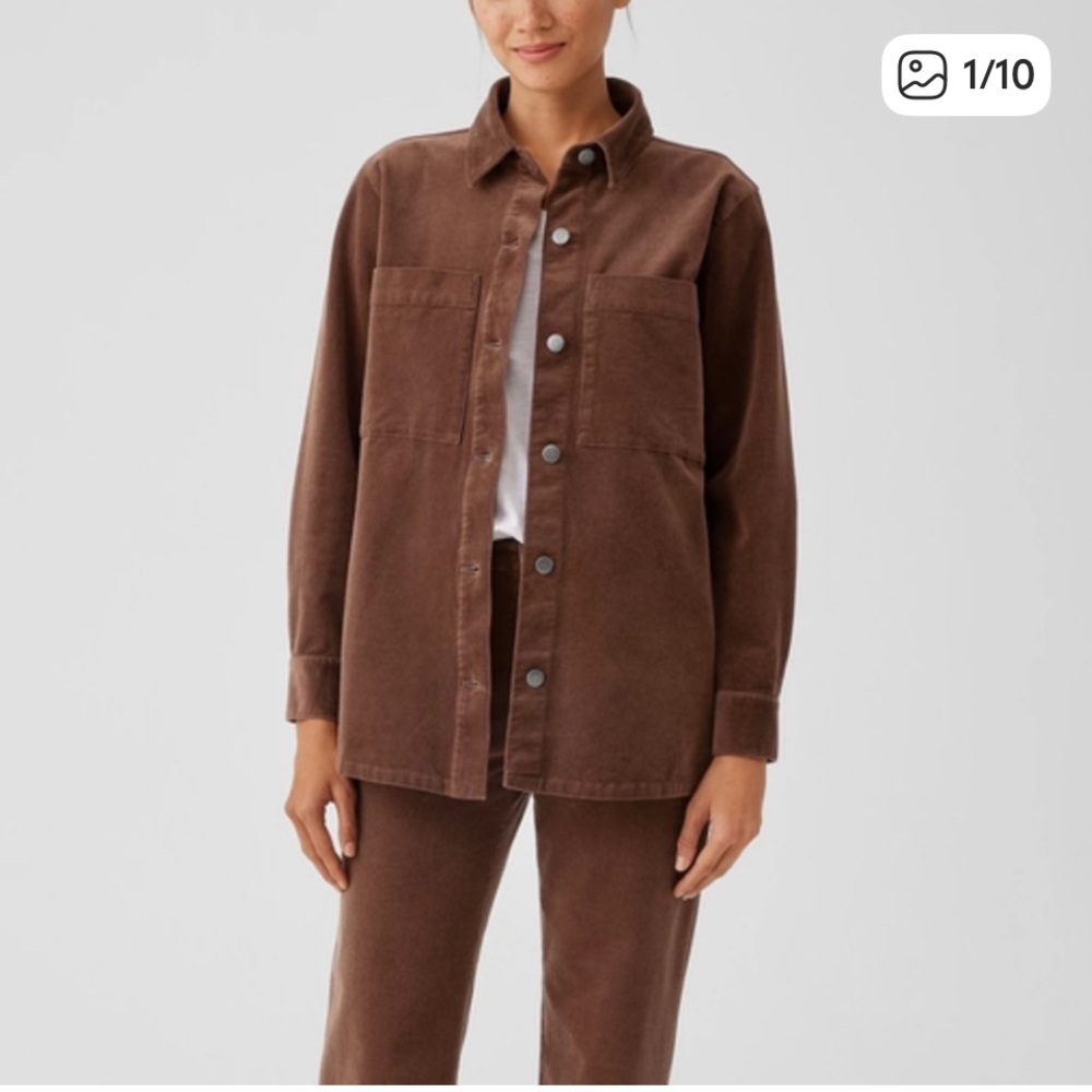 Eileen Fisher Organic Cotton Stretch Corduroy Shirt Jacket